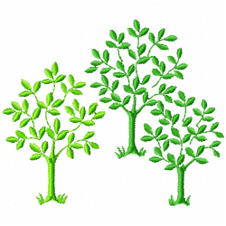 Flowers And Tree Embroidery Design 4